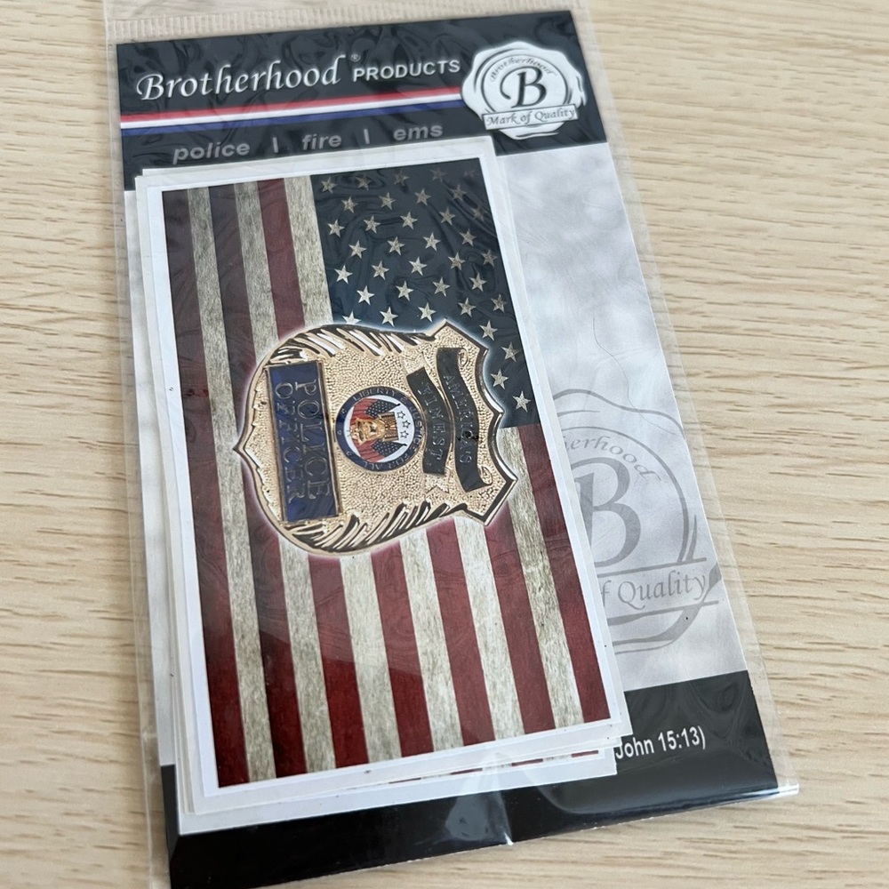 Brotherhood products - 4 police officer stickers NEW